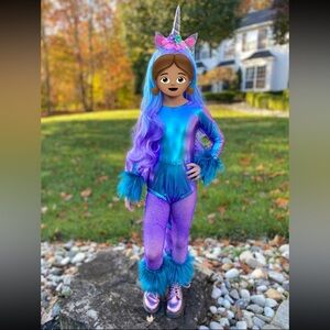 Kids Unicorn Costume - Blue and Purple